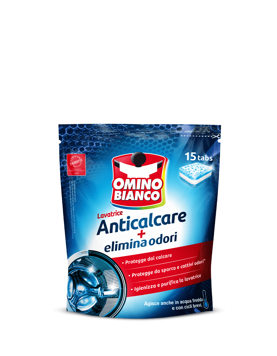 Omino Bianco Tabs Lavatrice Anticalcare e Elimina Odori 15pz 240g